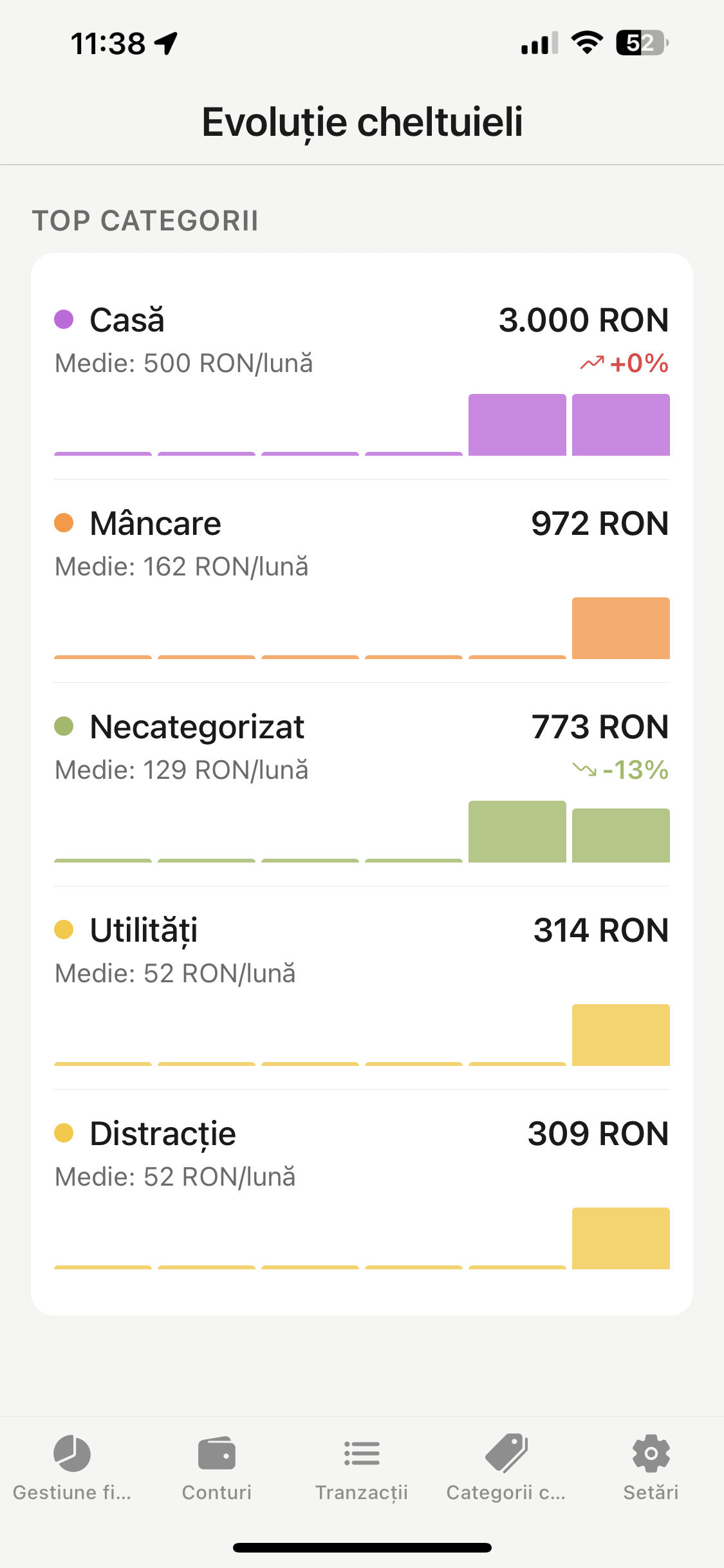 Cheltuieli pe categorii